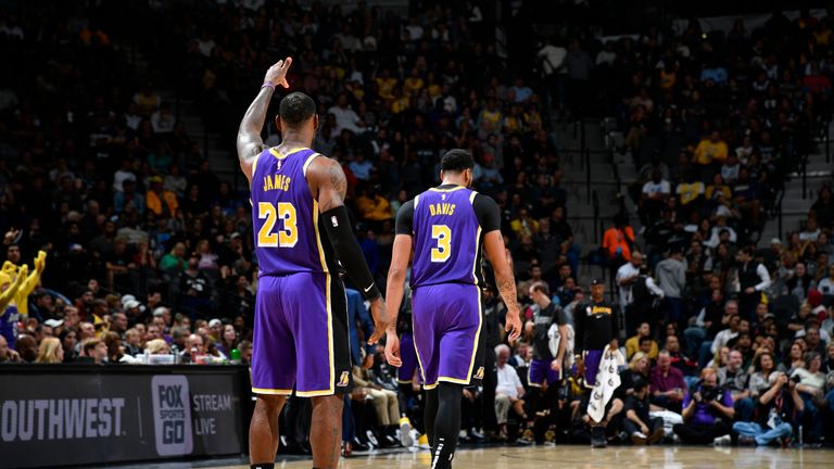 LeBron James and Anthony Davis of the Los Angeles Lakers