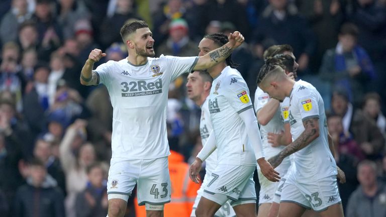 Leeds United's Mateusz Klich scores their second against Middlesbrough during the Sky Bet Championship match at Elland Road, Leeds. PA Photo. Picture date: Saturday November 30, 2019. See PA story SOCCER Leeds. Photo credit should read: Ian Hodgson/PA Wire. RESTRICTIONS: EDITORIAL USE ONLY No use with unauthorised audio, video, data, fixture lists, club/league logos or "live" services. Online in-match use limited to 120 images, no video emulation. No use in betting, games or single club/league/player publications.