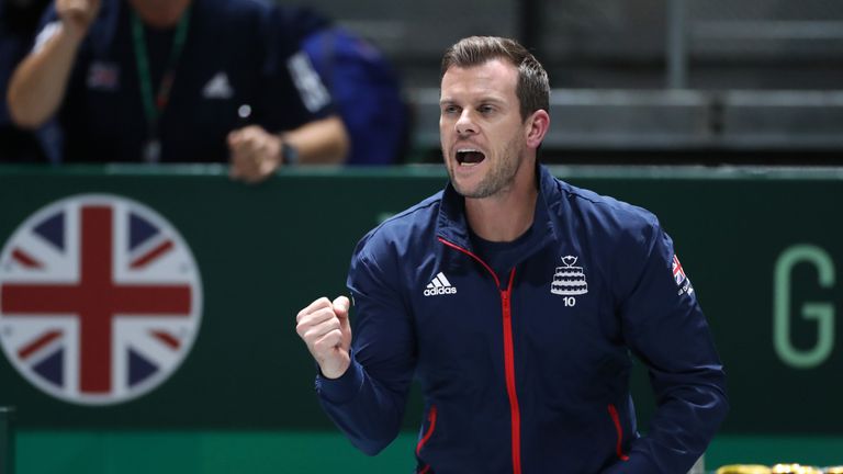 Leon Smith, captain of Team Great Britain reacts during the semi-final doubles match between Jamie Murray and Neal Skupski of Great Britain and Rafael Nadal and Feliciano Lopez of Spain during Day Six of the 2019 Davis Cup at La Caja Magica on November 23, 2019 in Madrid, Spain.