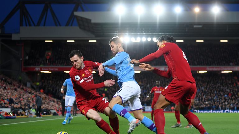 Action from Man City vs Liverpool