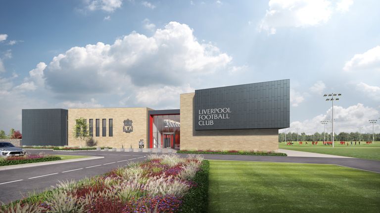 An artist's impression of the first-team entrance at Liverpool's new Kirkby training ground
