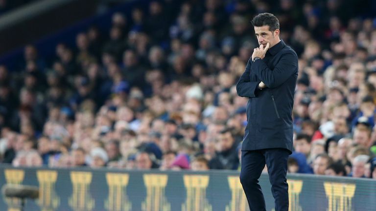 Marco Silva looks dejected following his sides 2-0 defeat to Norwich City