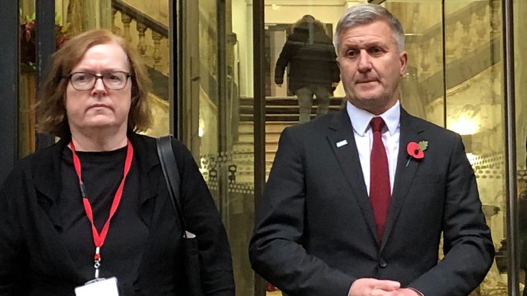 Dr Richard Freeman (second left) where he posed for pictures with QC, Mary O'Rourke (left) and his defence team after appearing at a hearing at the Medical Practitioners Tribunal Service (MPTS) in Manchester to determine his fitness to practise medicine | 7 November 2019