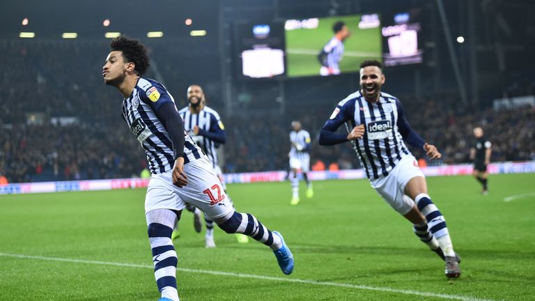Matheus Pereira of West Bromwich Albion celebrates after scoring the second goal during the Sky Bet Championship match between West Bromwich Albion and Bristol City at The Hawthorns