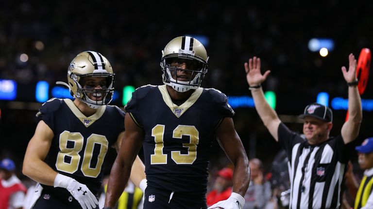 Michael Thomas has 104 catches, 1,242 yards, six touchdowns and leads all receivers in Pro Bowl votes