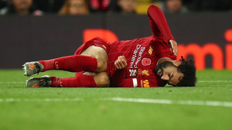 Mohamed Salah ha estado sufriendo una lesión en el tobillo.