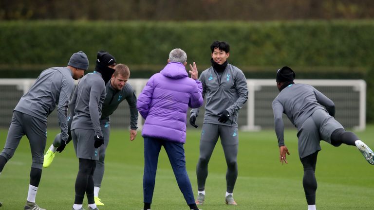 Mourinho in training