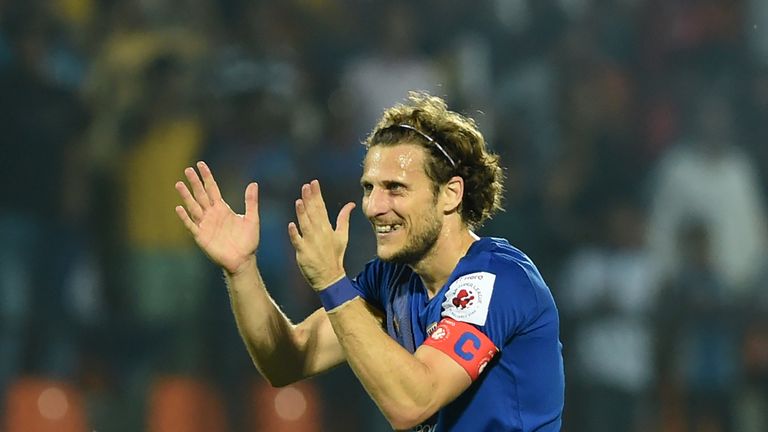 Former Manchester United striker Diego Forlan played for Mumbai City in 2016