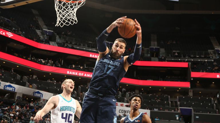 Memphis Grizzlies against Charlotte Hornets in the NBA