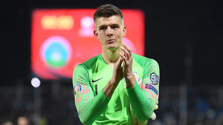 Nick Pope of England acknowledges the fans after the UEFA Euro 2020 Qualifier between Kosovo and England at the Pristina City Stadium on November 17, 2019 in Pristina, Kosovo.