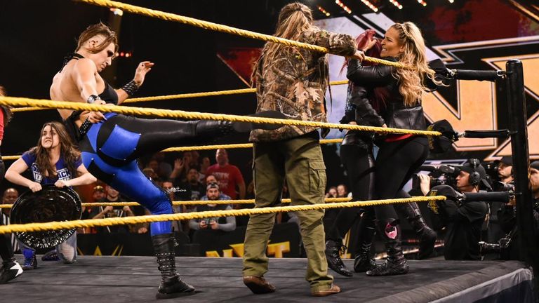 Female invaders from the Raw and SmackDown rosters laid siege to NXT last night.