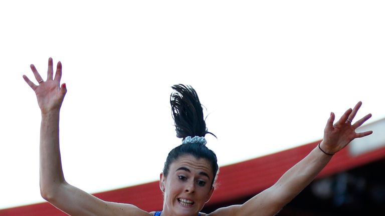 Great Britain para-athlete Olivia Breen competes in the long jump