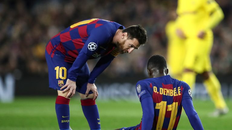 Dembele resultó herido contra el Borussia Dortmund el 27 de noviembre.