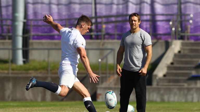 England captain Owen Farrell was given some kicking tips by World Cup winner Jonny Wilkinson a day before the final