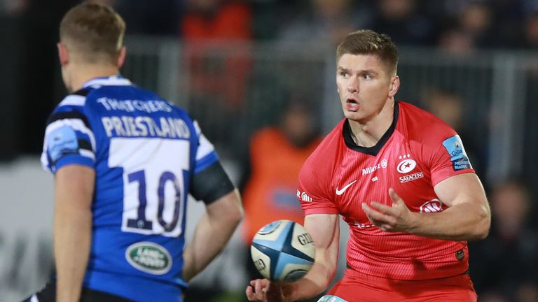 Owen Farrell in action for Saracens 