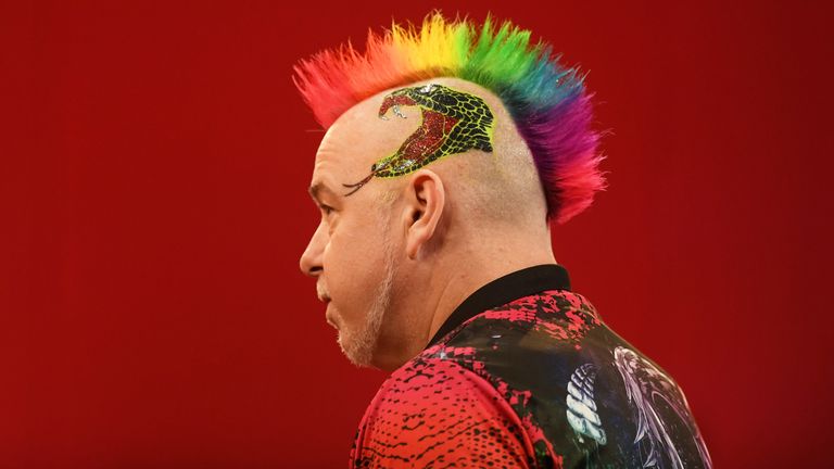 MINEHEAD, ENGLAND - NOVEMBER 22: Peter Wright looks on during Day One of the PDC Players Darts Championship at Butlins Resort on November 22, 2019 in Minehead, England. (Photo by Harry Trump/Getty Images)