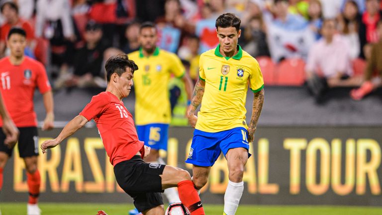 Philippe Coutinho scored for Brazil in their victory 