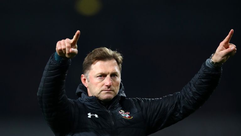  Ralph Hasenhuttl, Manager of Southampton acknowledges the fans after the Premier League match between Arsenal FC and Southampton FC at Emirates Stadium on November 23, 2019 in London, United Kingdom