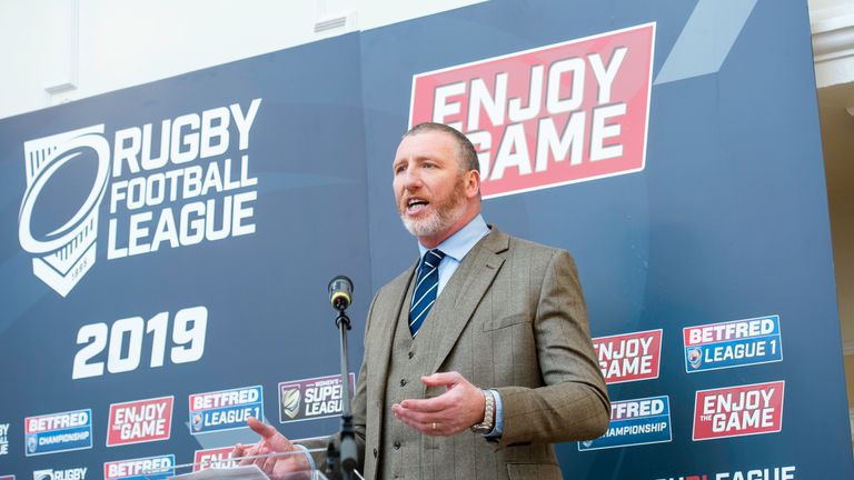 York, England - Ralph Rimmer addresses the Championship & League 1 launch.