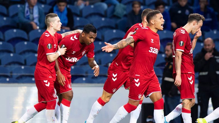 Rangers celebrate in Porto 