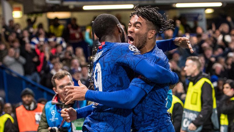 Reece James celebrates after scoring Chelsea's fourth goal