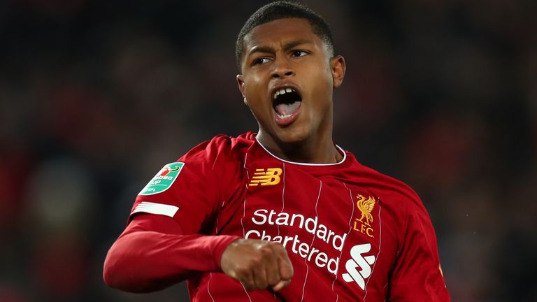 Liverpool's Rhian Brewster played in the Carabao Cup win over Arsenal