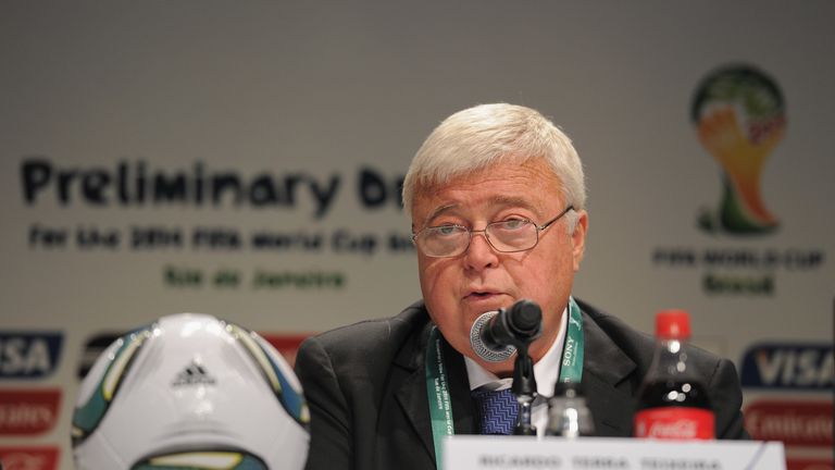 Ricardo Teixeira speaks to the press at a media briefing ahead of the Preliminary Draw of the 2014 FIFA World Cup on July 29, 2011 in Rio de Janeiro, Brazil.