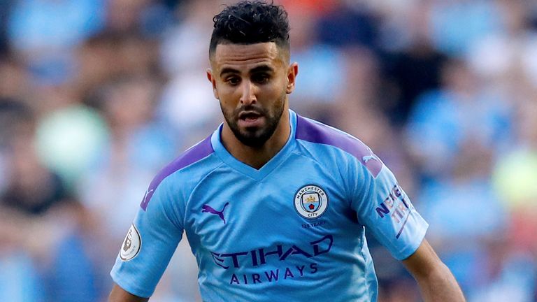Riyad Mahrez in action for Manchester City