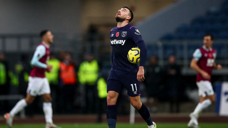 Robert Snodgrass cuts a dejected figure during the 3-0 loss at Burnley