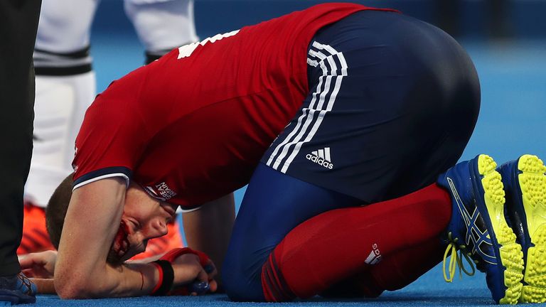 Sam Ward was struck during the Olympic qualifying play-off win against Malaysia on November 3