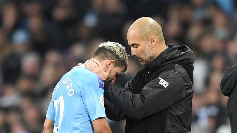 Sergio Aguero came off with an injury during Manchester City's win against Chelsea