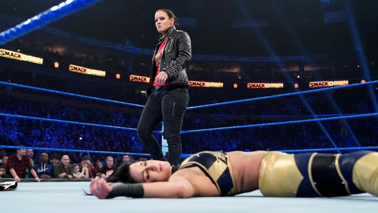 Shayna Baszler attacked Bayley and Sasha Banks after the SmackDown Women’s Champion defended her title against Nikki Cross.