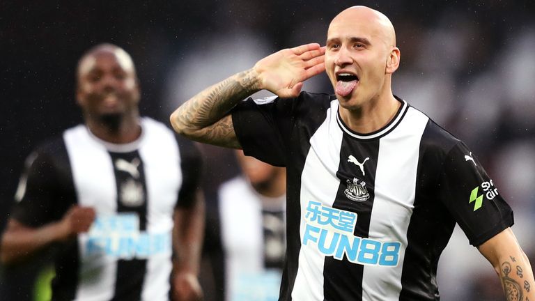 Jonjo Shelvey scored Newcastle's third with a fantastic free-kick. 