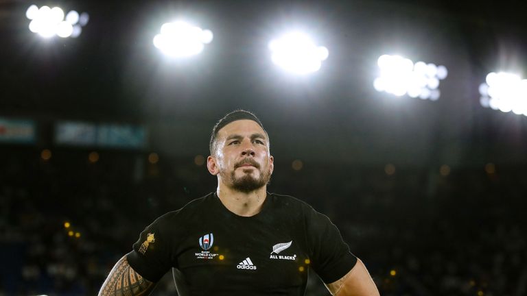 New Zealand&#39;s centre Sonny Bill Williams reacts after losing the Japan 2019 Rugby World Cup semi-final match between England and New Zealand at the International Stadium Yokohama in Yokohama on October 26, 2019. 