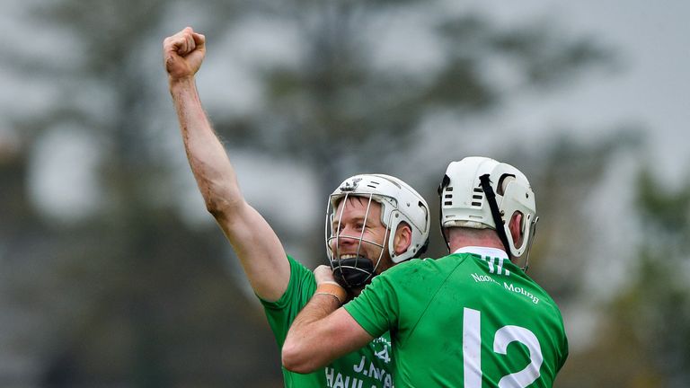 Jack and Marty Kavanagh of St Mullins celebrate their shock win over Cuala
