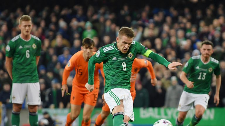 Steven Davis misses a penalty against Netherlands