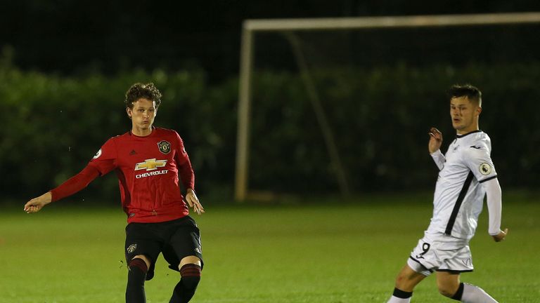 Taylor in action for Manchester United U23s in October this year