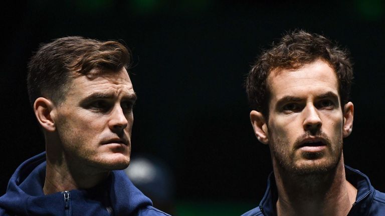Jamie Murray and Andy Murray ahead of Great Britain's first Davis Cup Finals match in Madird