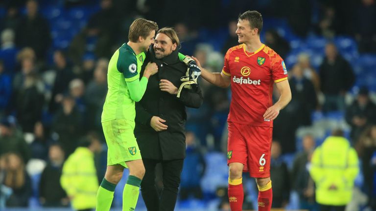 Daniel Farke celebrated Norwich's first win in seven games, and their first away from home this season, at Everton last weekend