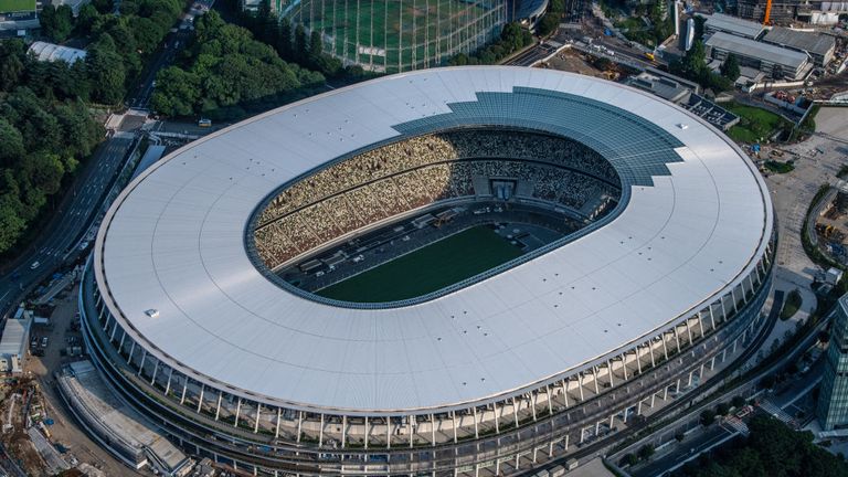 The New National Stadium in Tokyo is complete for the 2020 Olympics