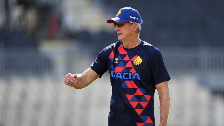 Head Coach Wayne Bennett looks on during a Great Britain Rugby League Lions training session at Orangetheory Stadium on November 08, 2019 in Christchurch, New Zealand