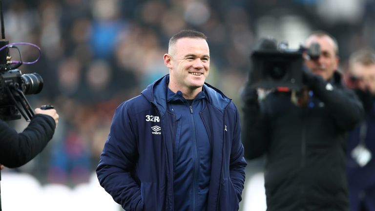 Derby County assistant coach Wayne Rooney during the Sky Bet Championship match at Pride Park, Derby. PA Photo. Picture date: Saturday November 30, 2019. See PA story SOCCER Derby. Photo credit should read: Tim Goode/PA Wire. RESTRICTIONS: EDITORIAL USE ONLY No use with unauthorised audio, video, data, fixture lists, club/league logos or "live" services. Online in-match use limited to 120 images, no video emulation. No use in betting, games or single club/league/player publications.