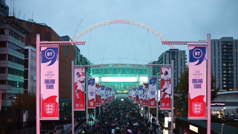 Wembley will host all of England's group games, as well as both semi-finals and the final