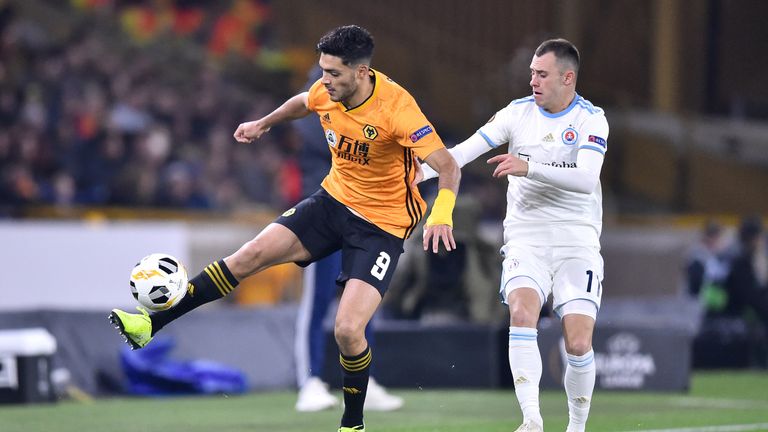 Wolves in action in the Europa League