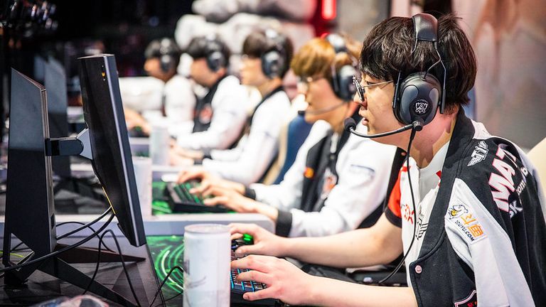 SKT's Mata was subbed in for Effort during the semi-finals against G2. (Credit: Riot Games)