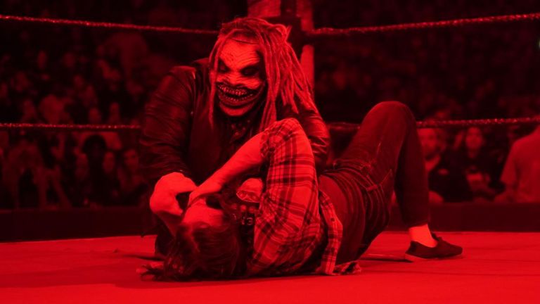 As Daniel Bryan asks the SmackDown audience if he should accept the Universal Champion’s challenge, 'The Fiend' Bray Wyatt pulls him down below the ring and shears the former WWE Champion.
