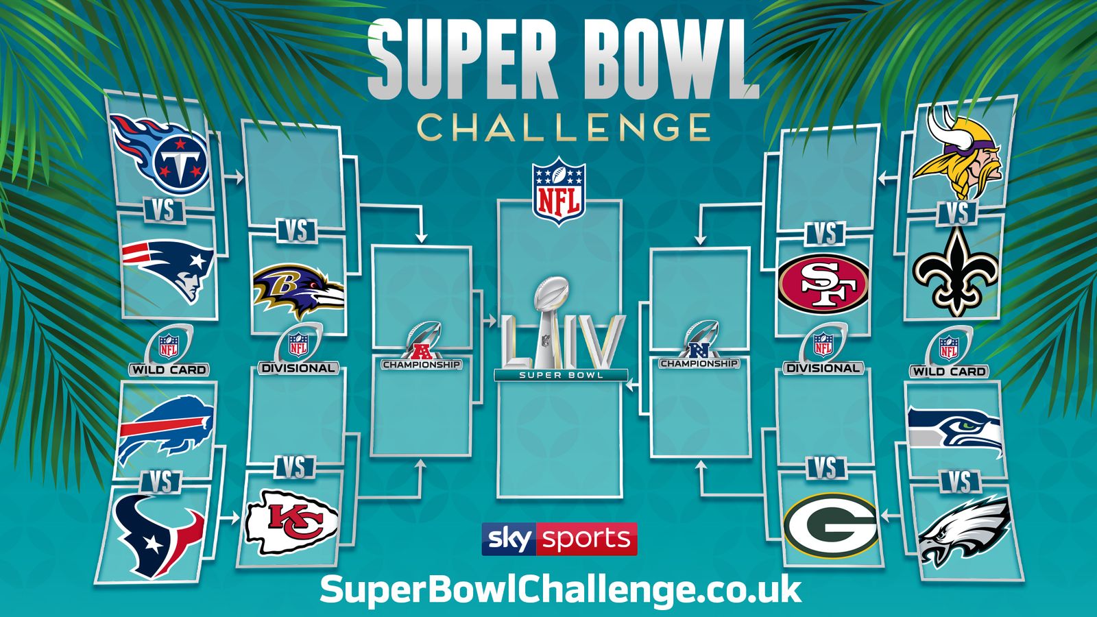 Super Bowl Challenge Register and pick your bracket for the NFL