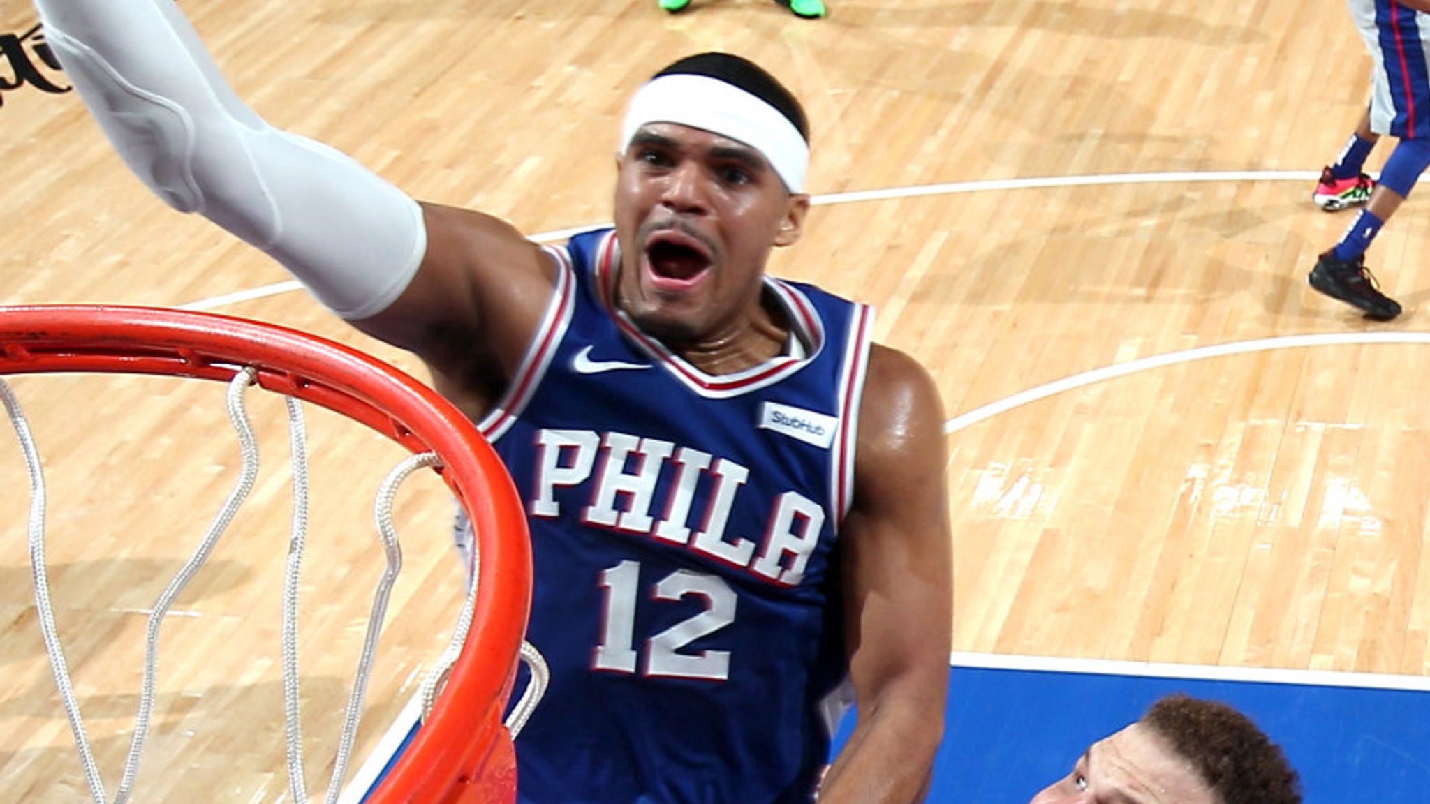 Tobias Harris Philadelphia 76ers Player-Worn Gray Hoops For