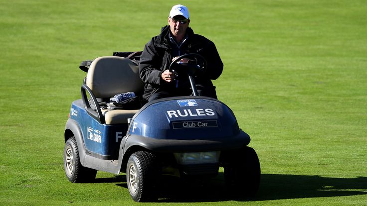 Kevin Feeney, European Tour Rules Official looks on during Day Two of the BMW PGA Championship 