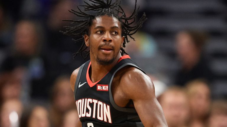 Chris Clemons on court for the Rockets against the Minnesota Timberwolves